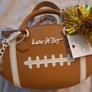 Betsey Johnson LBHIKE Brown Football Purse.